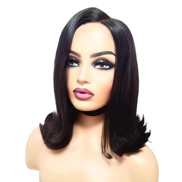 Brazilian Silky Straight C- Part Human Hair Lace Front Wig (10") (4782386577494)