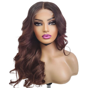 Brazilian Wavy Ombre Color Human Hair Lace Front Wig (16") (8791688806709)