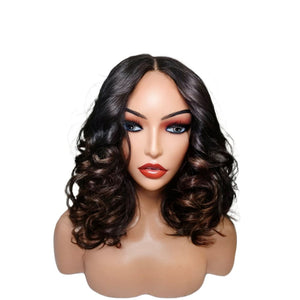 Brazilian Wavy Ombre Dark Brown Human Hair Lace Front Wig - Medium - 56cm $185 Lace Front Wig QualityHairByLawlar
