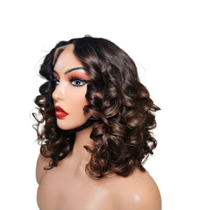 Brazilian Wavy Ombre Dark Brown Human Hair Lace Front Wig - Medium - 56cm $185 Lace Front Wig QualityHairByLawlar