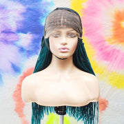 Gorgeous Teal Colored Lace Frontal Knotless Box Braided Wig - Medium- 56cm $200 Knotless Braids QualityHairByLawlar (6537903439958)