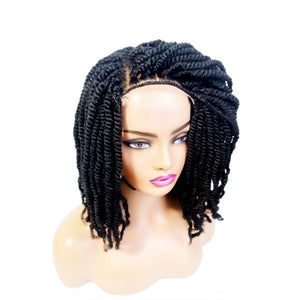 Kinky Twist Lace Closure Braided Wig- 1B - Medium - 56cm $180 Sprint Twists QualityHairByLawlar (8916795982133)