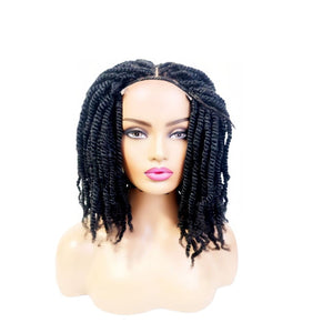 Kinky Twist Lace Closure Braided Wig- 1B - Medium - 56cm $180 Sprint Twists QualityHairByLawlar (8916795982133)