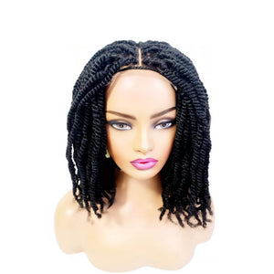 Kinky Twist Lace Closure Braided Wig- 1B - Medium - 56cm $180 Sprint Twists QualityHairByLawlar (8916795982133)