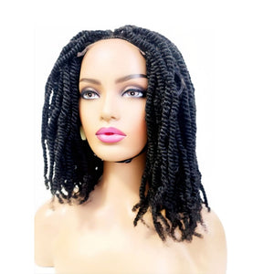 Kinky Twist Lace Closure Braided Wig- 1B - Medium - 56cm $180 Sprint Twists QualityHairByLawlar (8916795982133)