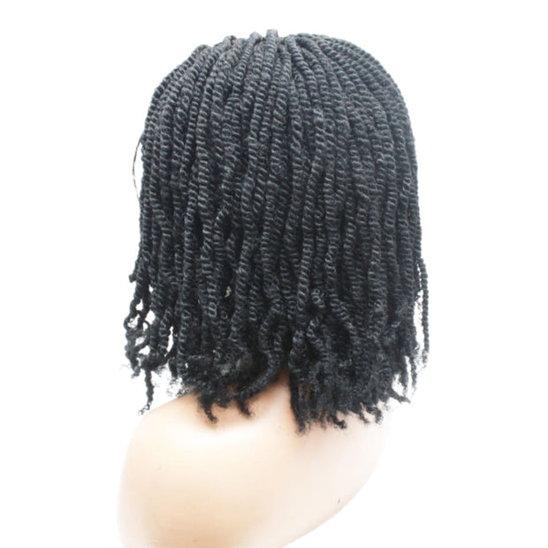Kinky Twist Lace Closure Braided Wig- 1B - Medium - 56cm $180 Sprint Twists QualityHairByLawlar