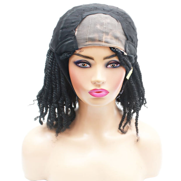 Kinky Twist Lace Closure Braided Wig- 1B - Medium - 56cm $180 Sprint Twists QualityHairByLawlar