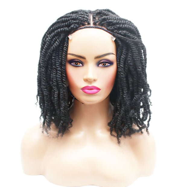 Kinky Twist Lace Closure Braided Wig- 1B - Medium - 56cm $180 Sprint Twists QualityHairByLawlar