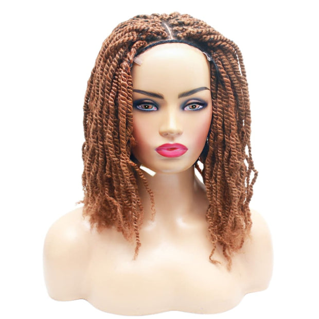 Kinky Twist Lace Closure Braided Wig- Golden Brown - Medium - 56cm $180 Sprint Twists QualityHairByLawlar