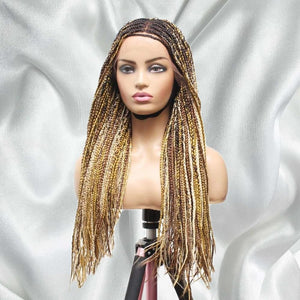 Knotless Box Braids Wig- Balayage Blonde / Brown Multi Color - Medium- 56cm $200 Knotless Braids QualityHairByLawlar (6608000909398)