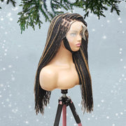 Knotless Box Braids Wig- Black With Highlights - Medium- 56cm $200 Knotless Braids QualityHairByLawlar (6607995273302)