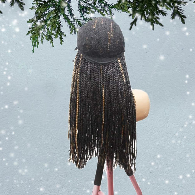 Knotless Box Braids Wig- Black With Highlights - Medium- 56cm $200 Knotless Braids QualityHairByLawlar (6607995273302)