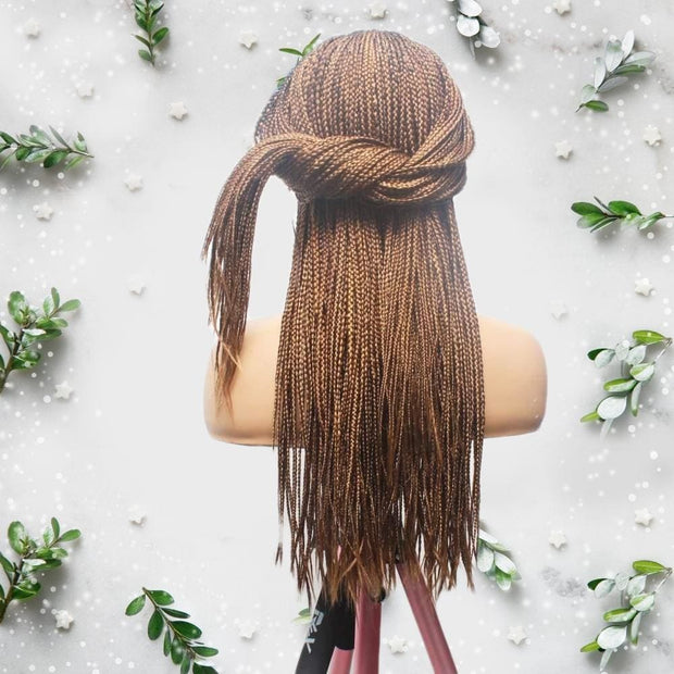 Knotless Braids- Brown Balayage Lace Frontal Box Braided Wig - Medium- 56cm $200 Knotless Braids QualityHairByLawlar (6615473913942)