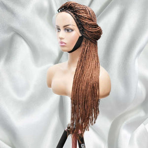 Knotless Braids- Golden Brown Lace Frontal Box Braided Wig - Medium- 56cm $200 Knotless Braids QualityHairByLawlar (5021353902166)