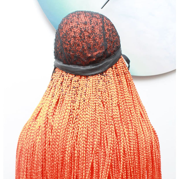 Knotless Braids Lace Frontal Box Braided Wig in Spring Orange - Medium- 56cm $290 Knotless Braids QualityHairByLawlar (6537871523926)