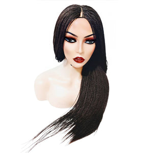 Micro Twist Fully Hand Braided Lace Closure Wig (Dark Brown) - Medium - 56cm $175 Micro Twists QualityHairByLawlar (9531101806901)