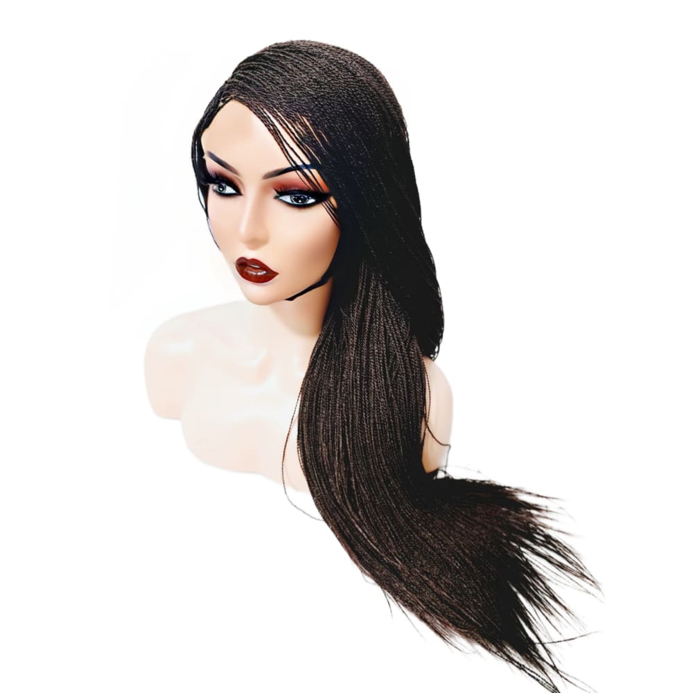 Micro Twist Fully Hand Braided Lace Closure Wig (Dark Brown) - Medium - 56cm $175 Micro Twists QualityHairByLawlar (9531101806901)