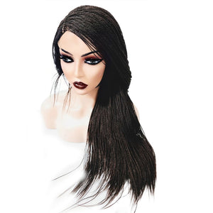 Micro Twist Fully Hand Braided Lace Closure Wig (Dark Brown) - Medium - 56cm $175 Micro Twists QualityHairByLawlar (9531101806901)