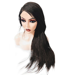 Micro Twist Fully Hand Braided Lace Closure Wig (Dark Brown) - Medium - 56cm $175 Micro Twists QualityHairByLawlar (9531101806901)