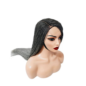Micro Twist Fully Hand Braided Lace Closure Wig (Grey) - Medium - 56cm $175 Micro Twists QualityHairByLawlar (9531858714933)