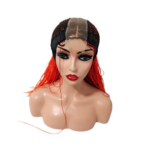 Micro Twist Fully Hand Braided Lace Closure Wig (Red Orange) - Medium - 56cm $175 Micro Twists QualityHairByLawlar (9532016754997)