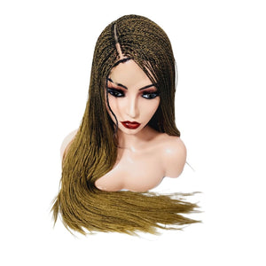 Micro Twist Fully Hand Braided Lace Closure Wig (Yellow Gold) - Medium - 56cm $175 Micro Twists QualityHairByLawlar (9531916714293)