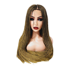 Micro Twist Fully Hand Braided Lace Closure Wig (Yellow Gold) - Medium - 56cm $175 Micro Twists QualityHairByLawlar (9531916714293)