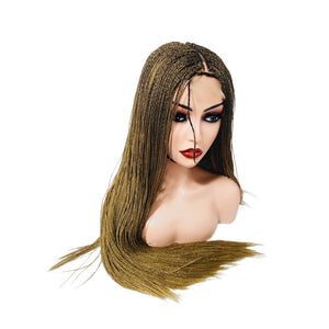 Micro Twist Fully Hand Braided Lace Closure Wig (Yellow Gold) - Medium - 56cm $175 Micro Twists QualityHairByLawlar (9531916714293)