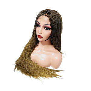 Micro Twist Fully Hand Braided Lace Closure Wig (Yellow Gold) - Medium - 56cm $175 Micro Twists QualityHairByLawlar (9531916714293)