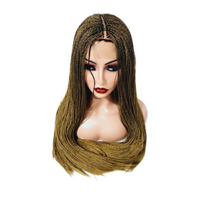 Micro Twist Fully Hand Braided Lace Closure Wig (Yellow Gold) - Medium - 56cm $175 Micro Twists QualityHairByLawlar