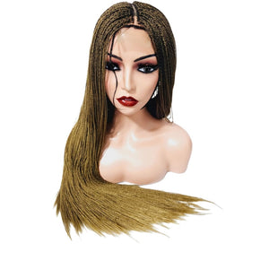 Micro Twist Fully Hand Braided Lace Closure Wig (Yellow Gold) - Medium - 56cm $175 Micro Twists QualityHairByLawlar (9531916714293)