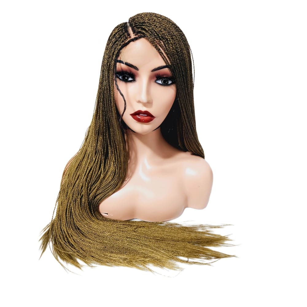 Micro Twist Fully Hand Braided Lace Closure Wig (Yellow Gold) - Medium - 56cm $175 Micro Twists QualityHairByLawlar (9531916714293)