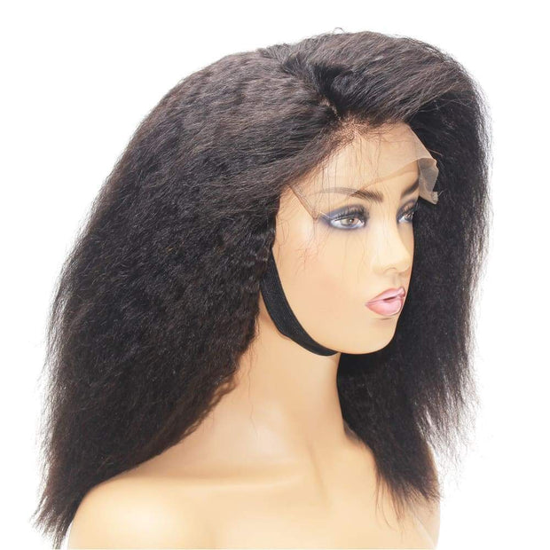 Mongolian Kinky Straight Human Hair Lace Front Wig- 10 - Medium - 56cm $280 Custom Human Hair Wig QualityHairByLawlar (4700328362070)