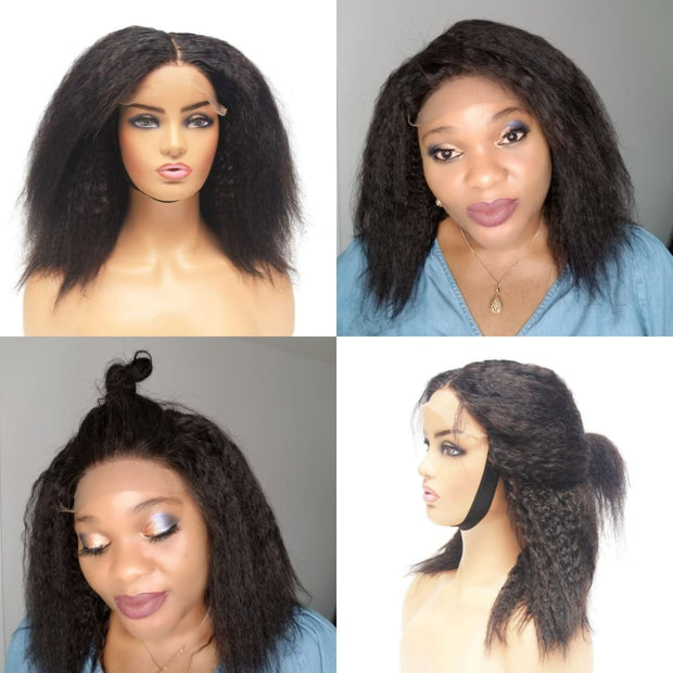 Mongolian Kinky Straight Human Hair Lace Front Wig- 10 - $300 Custom Human Hair Wig QualityHairByLawlar (4700328362070)