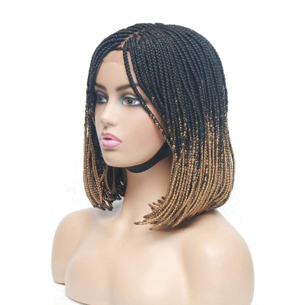 Ombre Bob Box Braids Fully Hand Braided Lace Wig - Medium - 56cm $160 Box Braids QualityHairByLawlar (4980037058646)