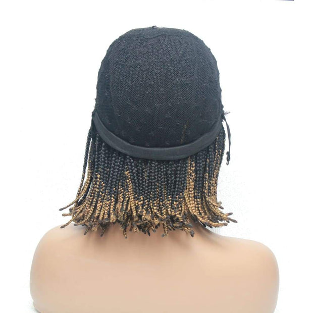 Ombre Bob Box Braids Fully Hand Braided Lace Wig - Medium - 56cm $160 Box Braids QualityHairByLawlar (4980037058646)
