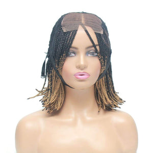 Ombre Bob Box Braids Fully Hand Braided Lace Wig - Medium - 56cm $160 Box Braids QualityHairByLawlar (4980037058646)