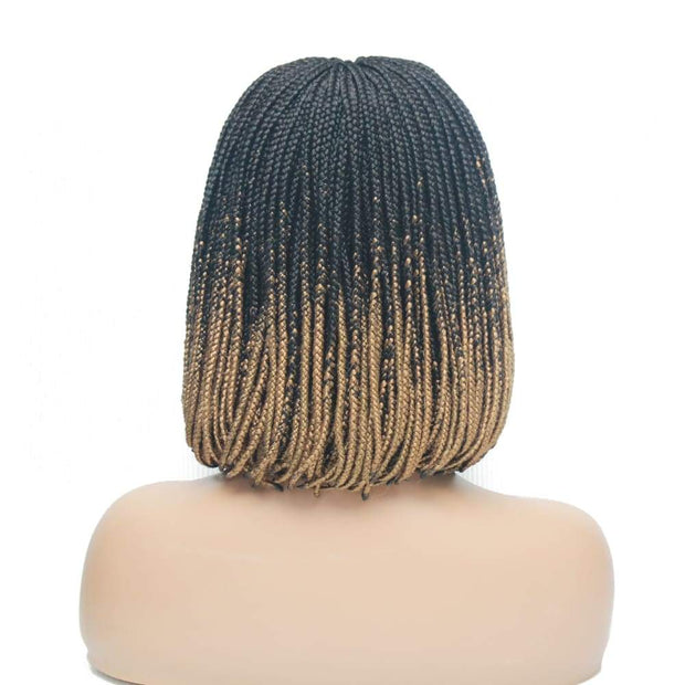 Ombre Bob Box Braids Fully Hand Braided Lace Wig - Medium - 56cm $160 Box Braids QualityHairByLawlar (4980037058646)