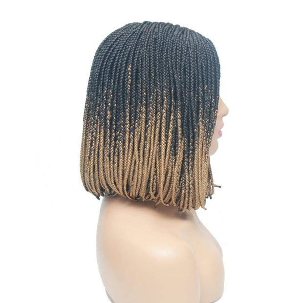 Ombre Bob Box Braids Fully Hand Braided Lace Wig - Medium - 56cm $160 Box Braids QualityHairByLawlar (4980037058646)