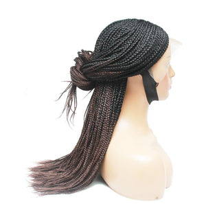 Ombre Box Braids Fully Hand Braided Lace Frontal Wig (#1/ #33) - Medium - 56cm $200 Box Braids QualityHairByLawlar (6679582376022)