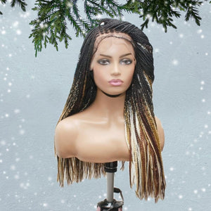 Ombre Multi Color Knotless Lace Frontal Box Braided Wig - Medium- 56cm $200 Knotless Braids QualityHairByLawlar (5021044015190)