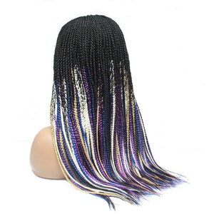 Ombre Purple Multi Color Knotless Lace Frontal Box Braided Wig - Medium- 56cm $200 Knotless Braids QualityHairByLawlar (6779226619990)