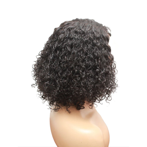 Pre-Made Afro Curly Human Hair Lace Closure Wig (6821558681686)