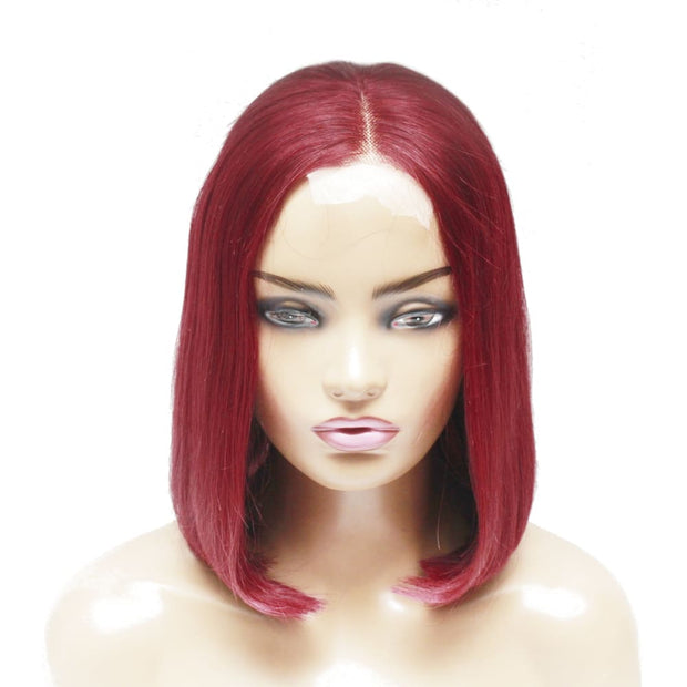Pre-Made Burgundy Silky Straight Human Hair Lace Wig - Medium - 56cm $210 Lace Front Wig QualityHairByLawlar (6542379024470)