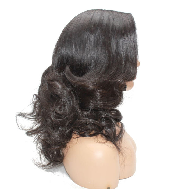 Raw Hair- Indonesian Human Hair Side Sweep Wavy Lace front Wig - $385 Lace Front Wig QualityHairByLawlar (4991605735510)