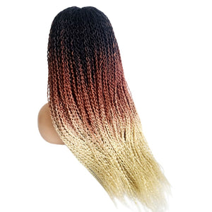 SpringTwist 3 Tone Fully Hand Braided Wig - Medium - 56cm $200 Box Braids QualityHairByLawlar