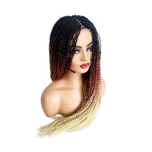 SpringTwist 3 Tone Fully Hand Braided Wig - Medium - 56cm $200 Box Braids QualityHairByLawlar (8955681538357)