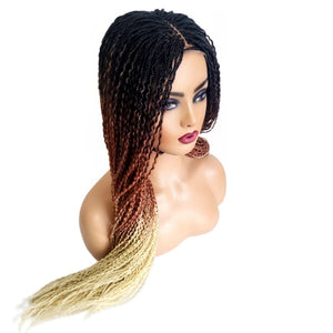 SpringTwist 3 Tone Fully Hand Braided Wig - Medium - 56cm $200 Box Braids QualityHairByLawlar