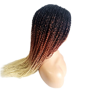 SpringTwist 3 Tone Fully Hand Braided Wig - Medium - 56cm $200 Box Braids QualityHairByLawlar