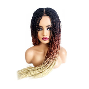 SpringTwist 3 Tone Fully Hand Braided Wig - Medium - 56cm $200 Box Braids QualityHairByLawlar (8955681538357)